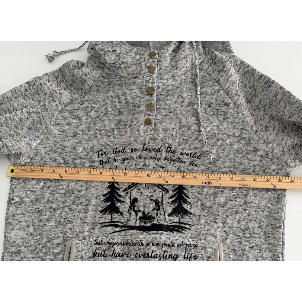 Unisex Hoodie- For God so Loved the World- Faith Sweatshirt Size L/XL - Picture 7 of 11